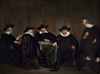 Die vier Bürgermeister von Amsterdam erfahren von der Ankunft von Maria de’ Medici am 1. September 1638